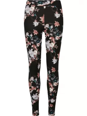 Dámské legíny URBAN CLASSICS TB4771 BLACK SOFT FLOWER