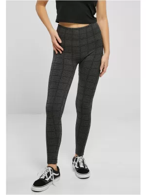 Dámské legíny URBAN CLASSICS TB5423 ASPALT SQUARD CHECK