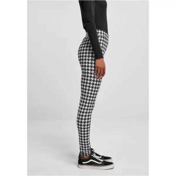  Dámské legíny URBAN CLASSICS TB4771 BLACK HOUNDSTOOTH 