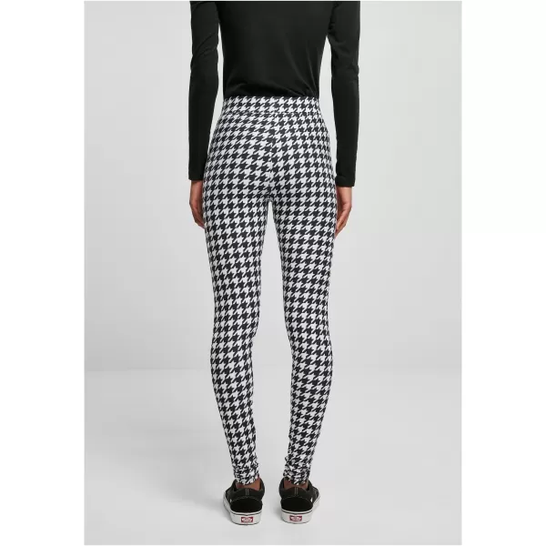  Dámské legíny URBAN CLASSICS TB4771 BLACK HOUNDSTOOTH 