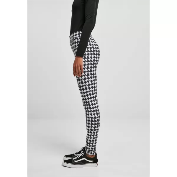  Dámské legíny URBAN CLASSICS TB4771 BLACK HOUNDSTOOTH 