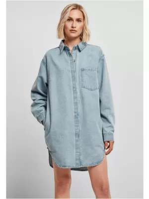 Dámské šaty URBAN CLASSICS TB4753 TINTEDLIGHT BLUEWASHED