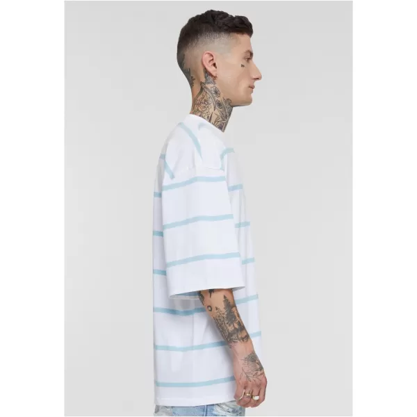  Pánské triko URBAN CLASSICS TB6412 WHITE/OCEAN BLUE 