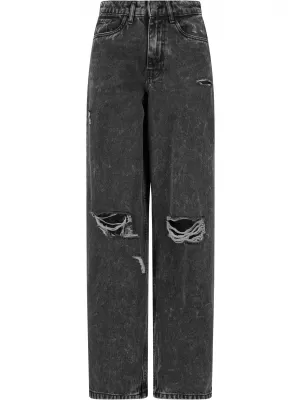 Dámské kalhoty URBAN CLASSICS TB6155 BLACK CHARCOAL WASHED