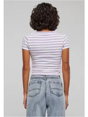 Dámské triko URBAN CLASSICS TB6825 WHITE/DUSTY LILAC