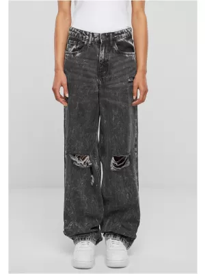 Dámské kalhoty URBAN CLASSICS TB6155 BLACK CHARCOAL WASHED