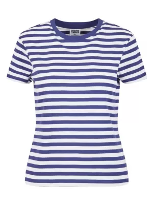 Dámské triko URBAN CLASSICS TB6826 WHITE/DARK BLUE