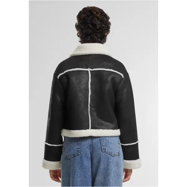  Dámská bunda URBAN CLASSICS TB7076 BLACK/WHITE SAND 