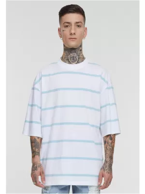 Pánské triko URBAN CLASSICS TB6412 WHITE/OCEAN BLUE