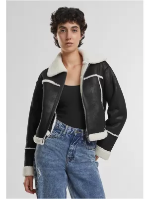 Dámská bunda URBAN CLASSICS TB7076 BLACK/WHITE SAND