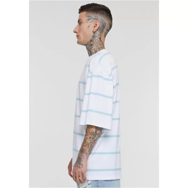  Pánské triko URBAN CLASSICS TB6412 WHITE/OCEAN BLUE 