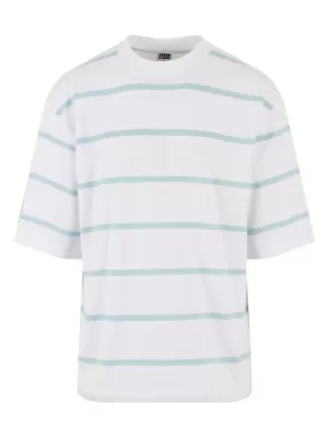 Pánské triko URBAN CLASSICS TB6412 WHITE/OCEAN BLUE