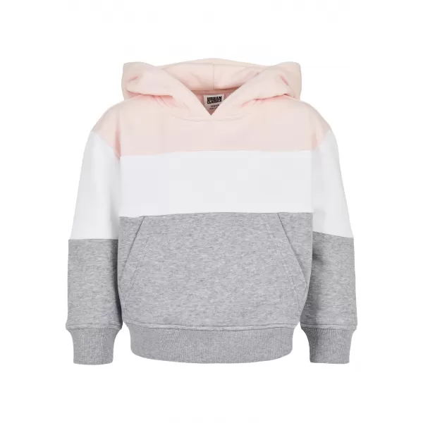  Dětská mikina URBAN CLASSICS UCK1843 LIGHT ROSE/WHITE/GREY 