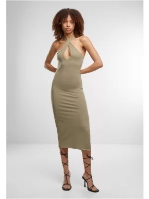 Dámské šaty URBAN CLASSICS TB7499 PALE OLIVE