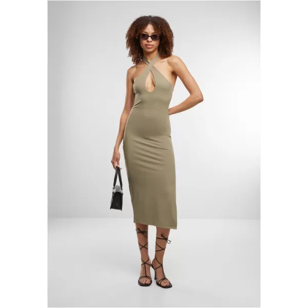  Dámské šaty URBAN CLASSICS TB7499 PALE OLIVE 