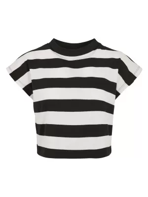 Dámské triko URBAN CLASSICS TB3631A BLACK/WHITE/BLACK