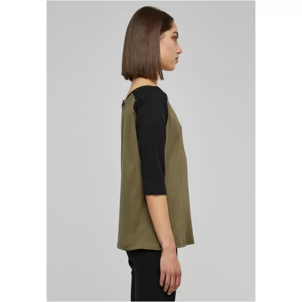  Dámské triko URBAN CLASSICS TB733 OLIVE/BLACK 