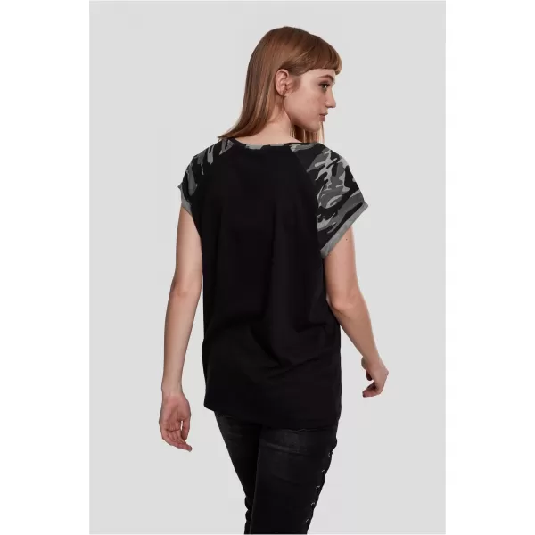  Dámské triko URBAN CLASSICS TB1913 BLACK/DARK CAMO 