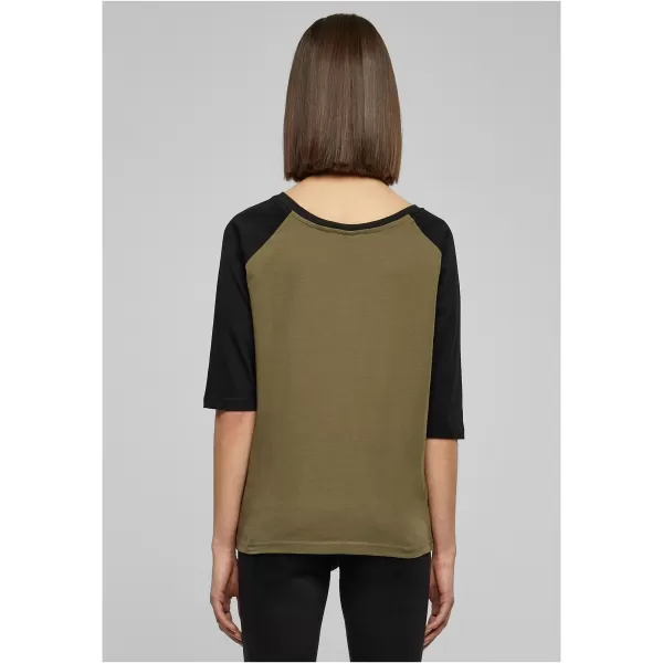  Dámské triko URBAN CLASSICS TB733 OLIVE/BLACK 