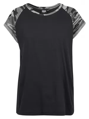 Dámské triko URBAN CLASSICS TB1913 BLACK/DARK CAMO