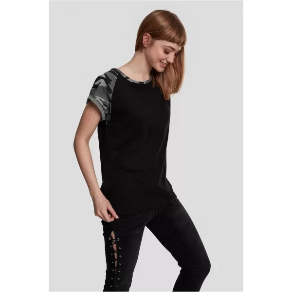  Dámské triko URBAN CLASSICS TB1913 BLACK/DARK CAMO 